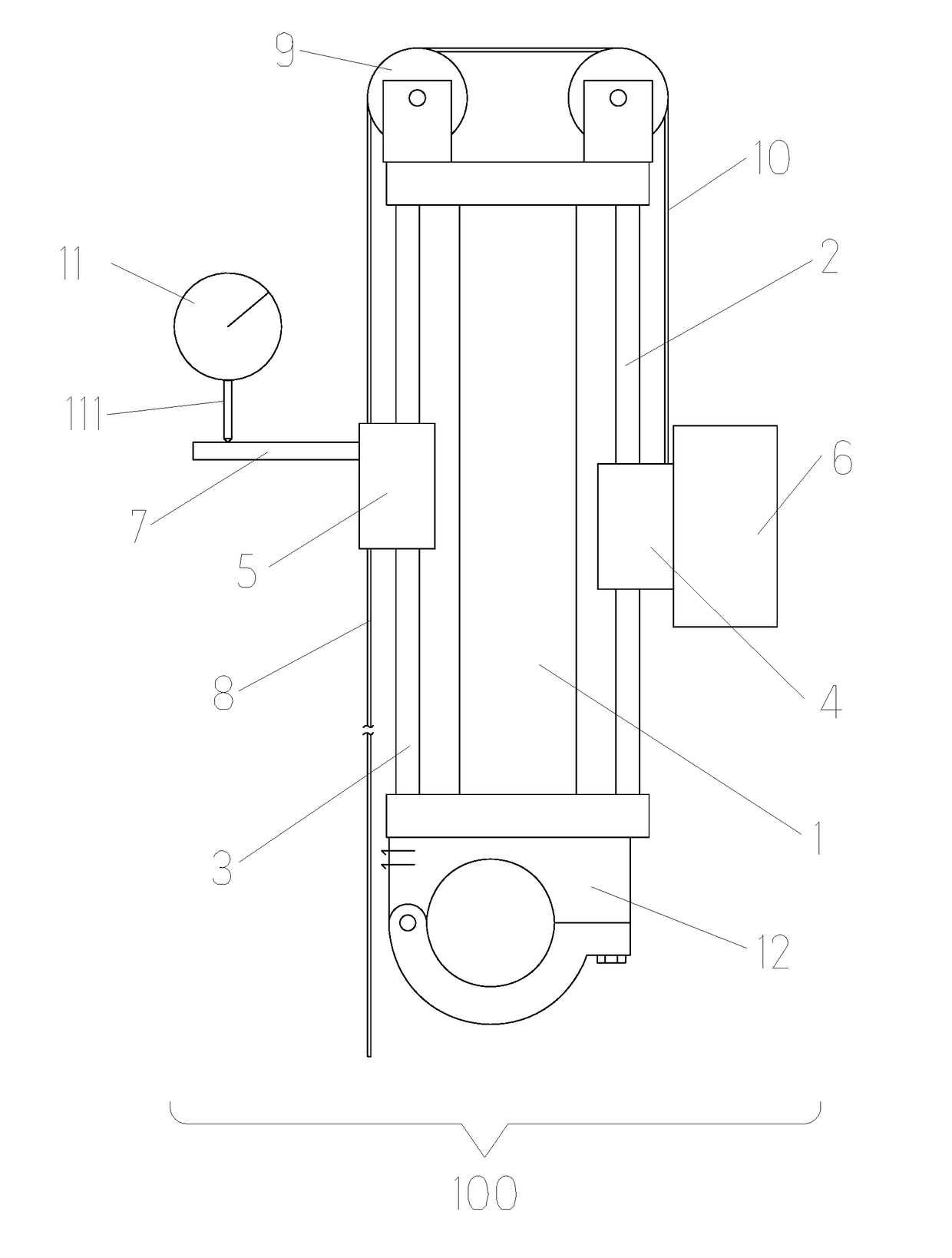 Vertical displacement detecting device