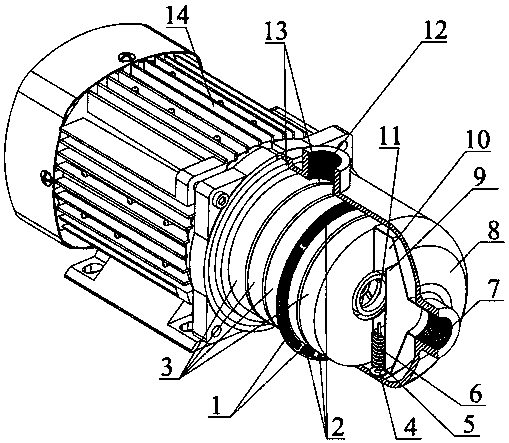 Self-suction multiple-stage centrifugal pump with variable-scale separation net