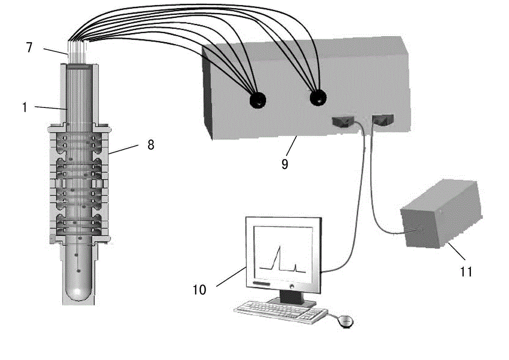 Ampoule for testing temperature field of hearth