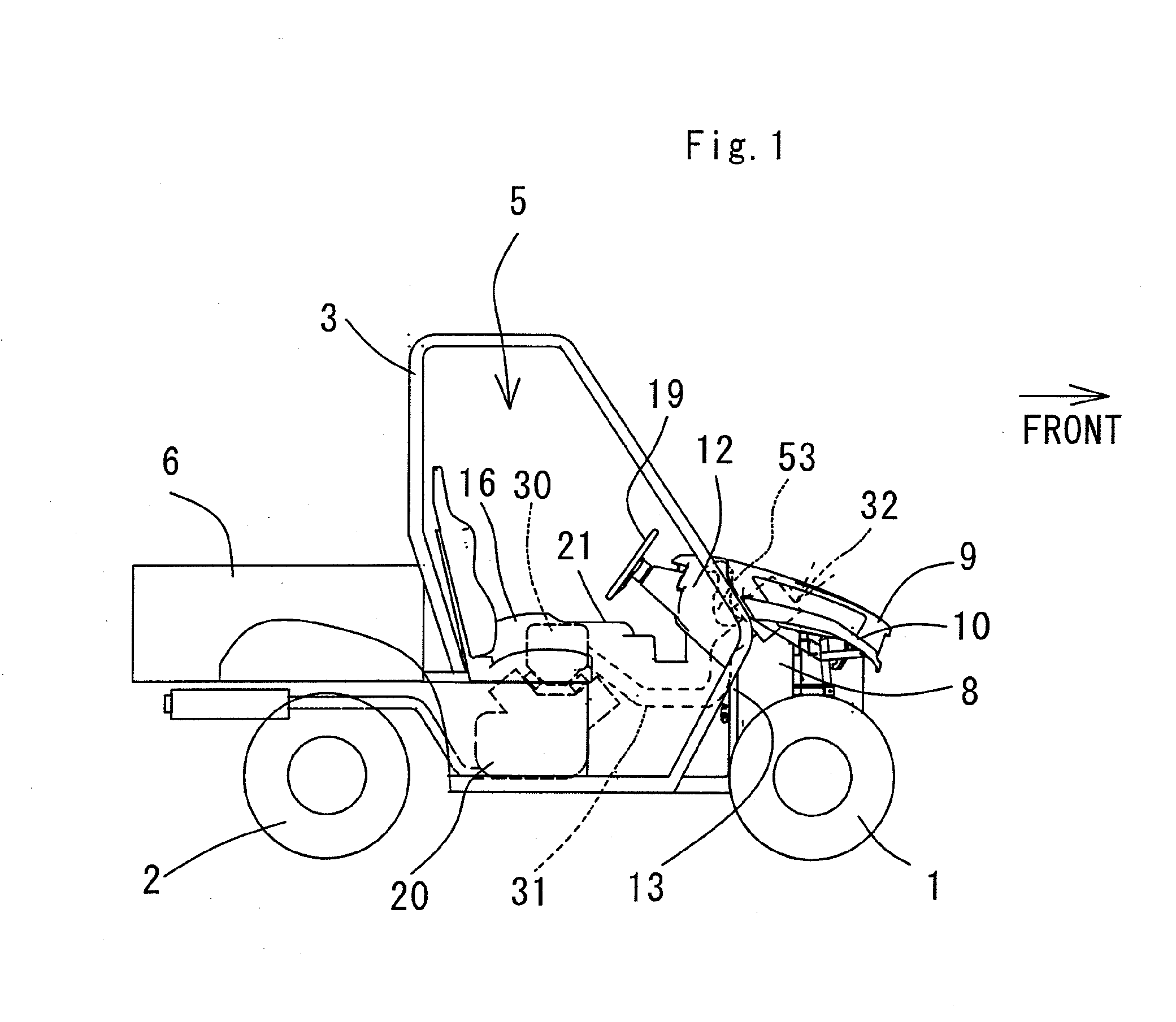 Utility vehicle with air-intake apparatus for engine