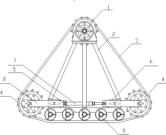 Triangular crawler belt walking mechanism of tractor