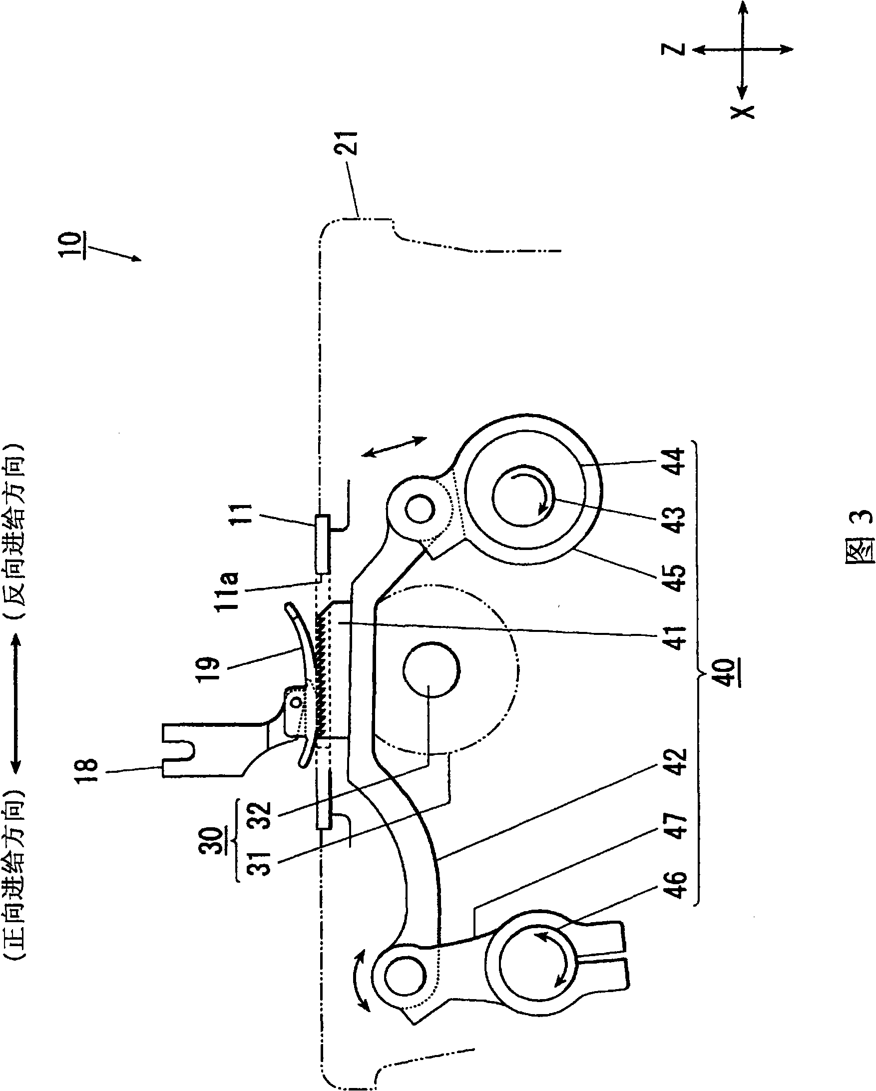 Feeding device of sewing machine