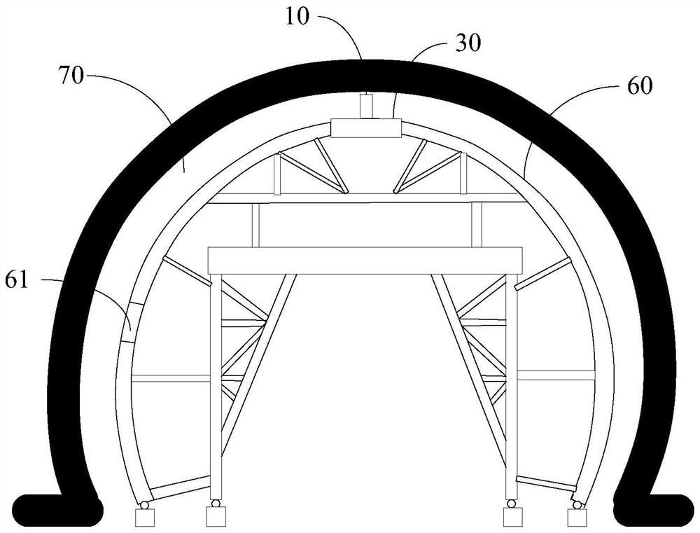 Casting device, lining trolley and pouring process