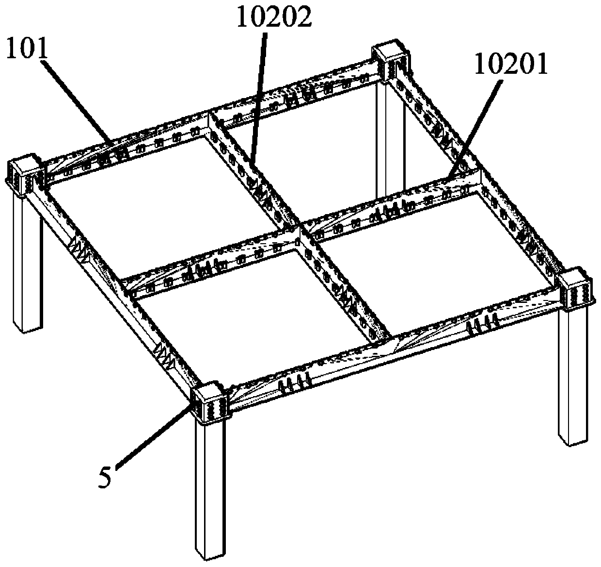 Large-span composite structure floor