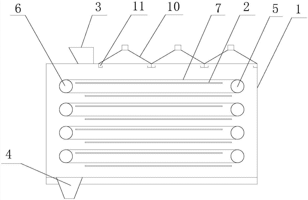 High uniform heating type bean flat plate drying device