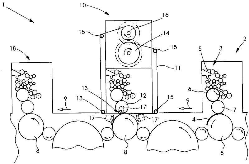 Transfer device with magnetic field drying device