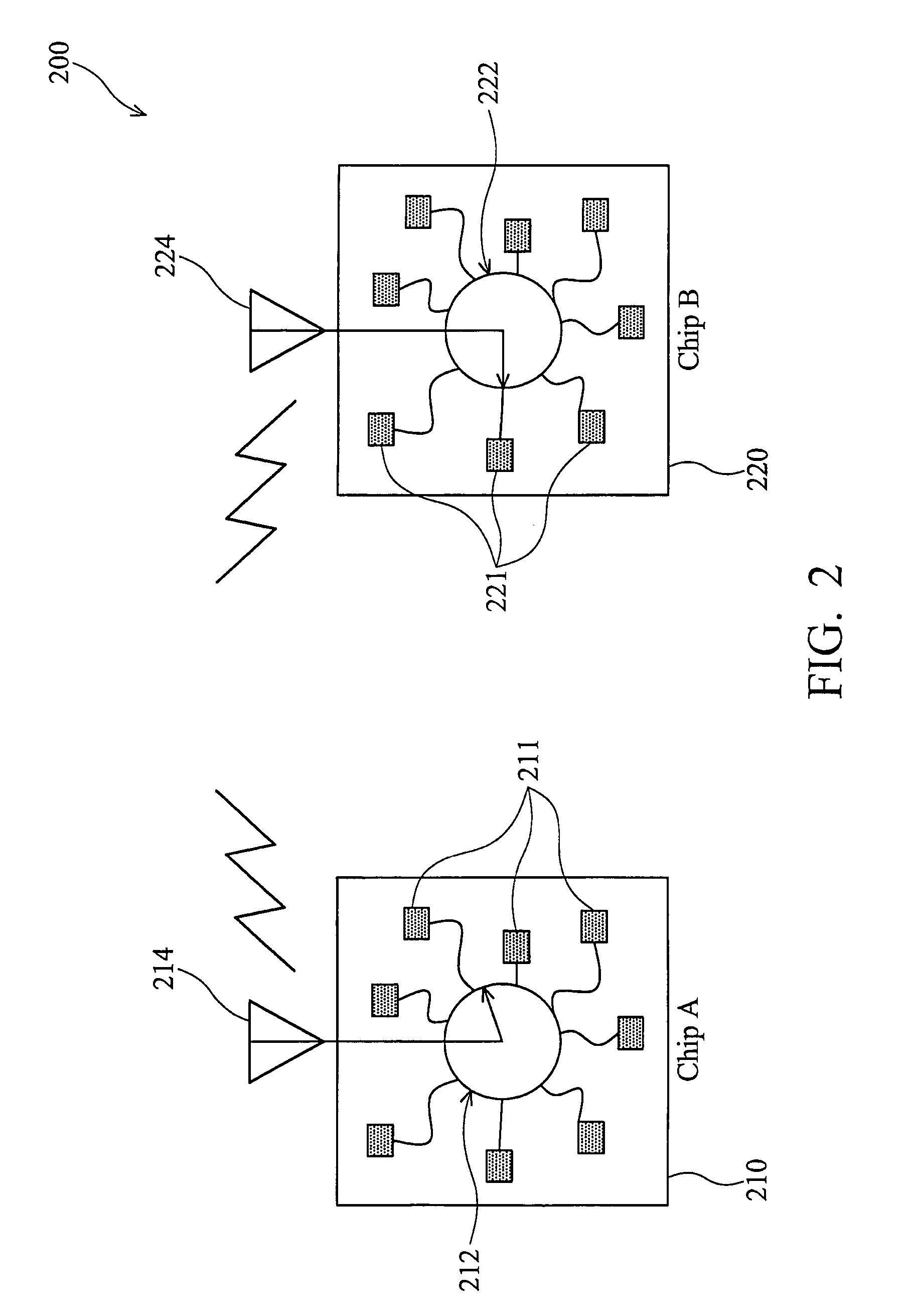 Method and apparatus for inter-chip wireless communication