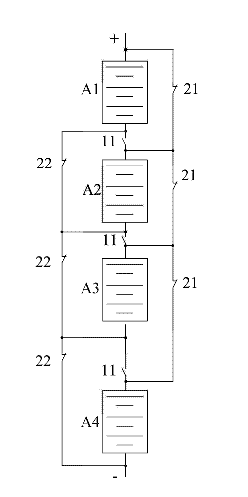 Battery pack series-parallel switching control system and charge and discharge control method thereof