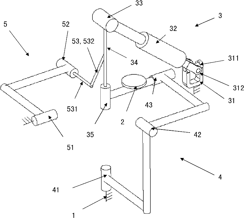 Decoupling three-rotation parallel mechanism for imaginary axis lathe and robot