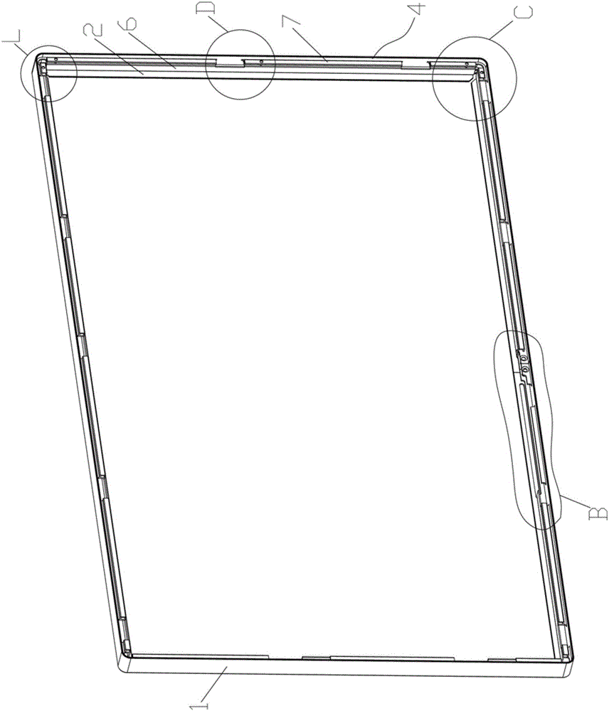 Middle frame of display device and display device