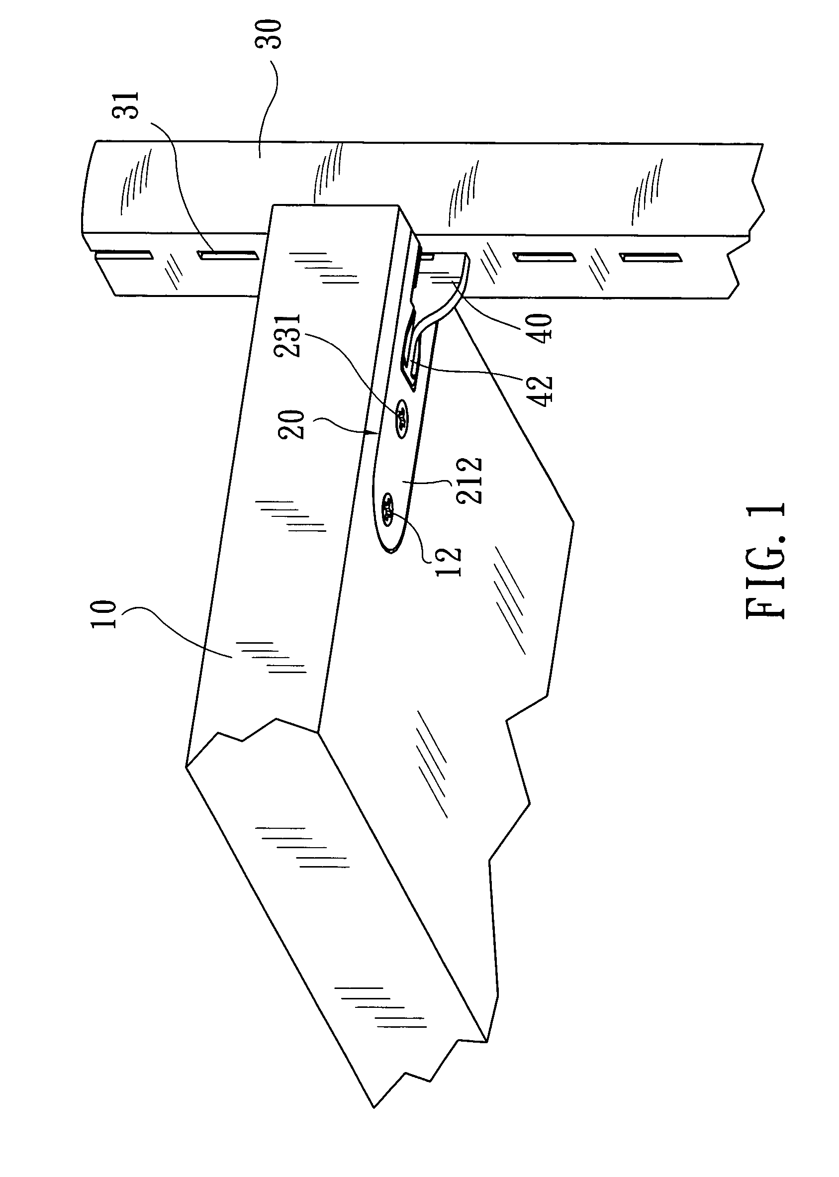 Coupling mechanism for connecting board-type shelf to vertical post of a sectional rack