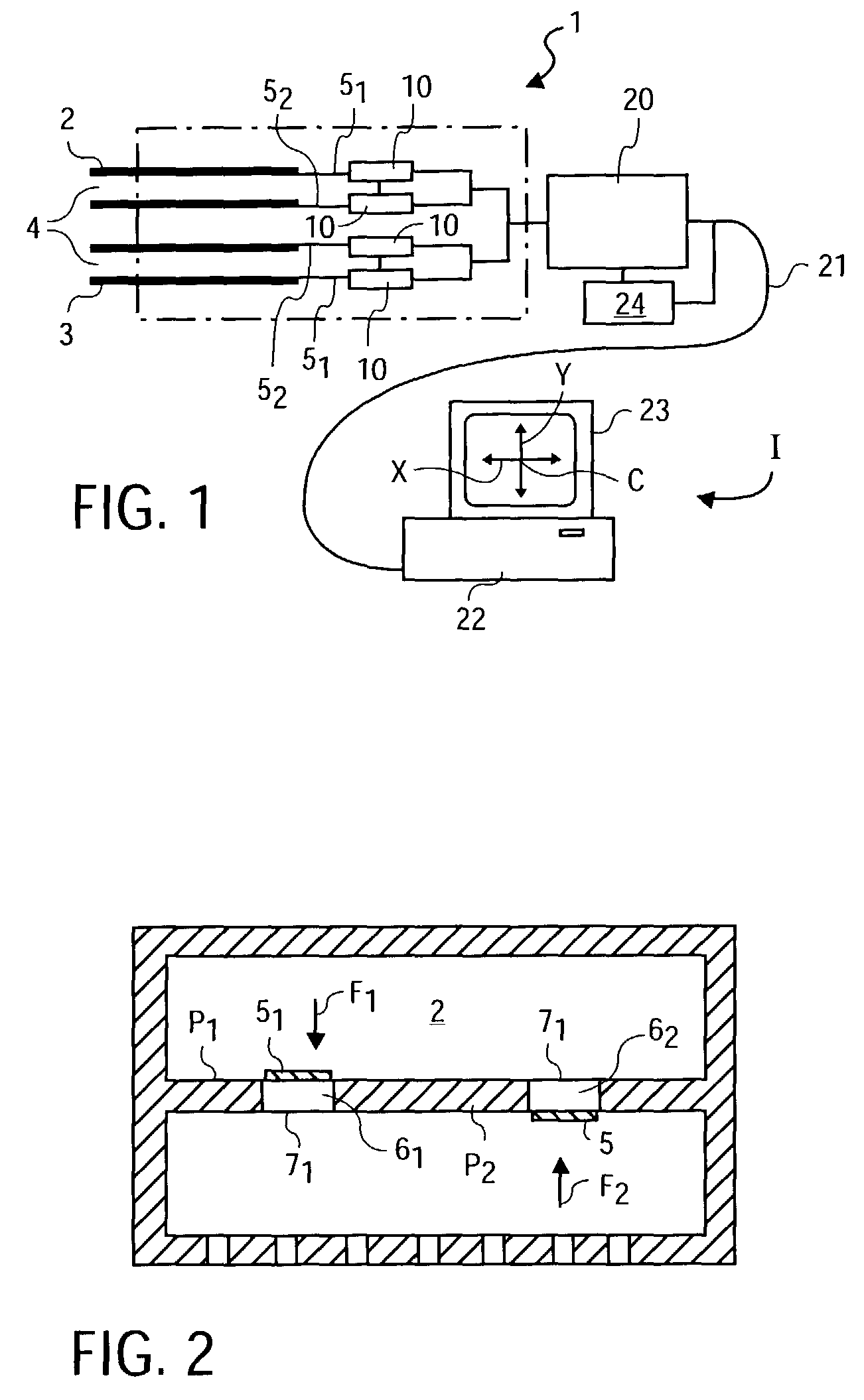 Method and device to control a computer system utilizing a fluid flow