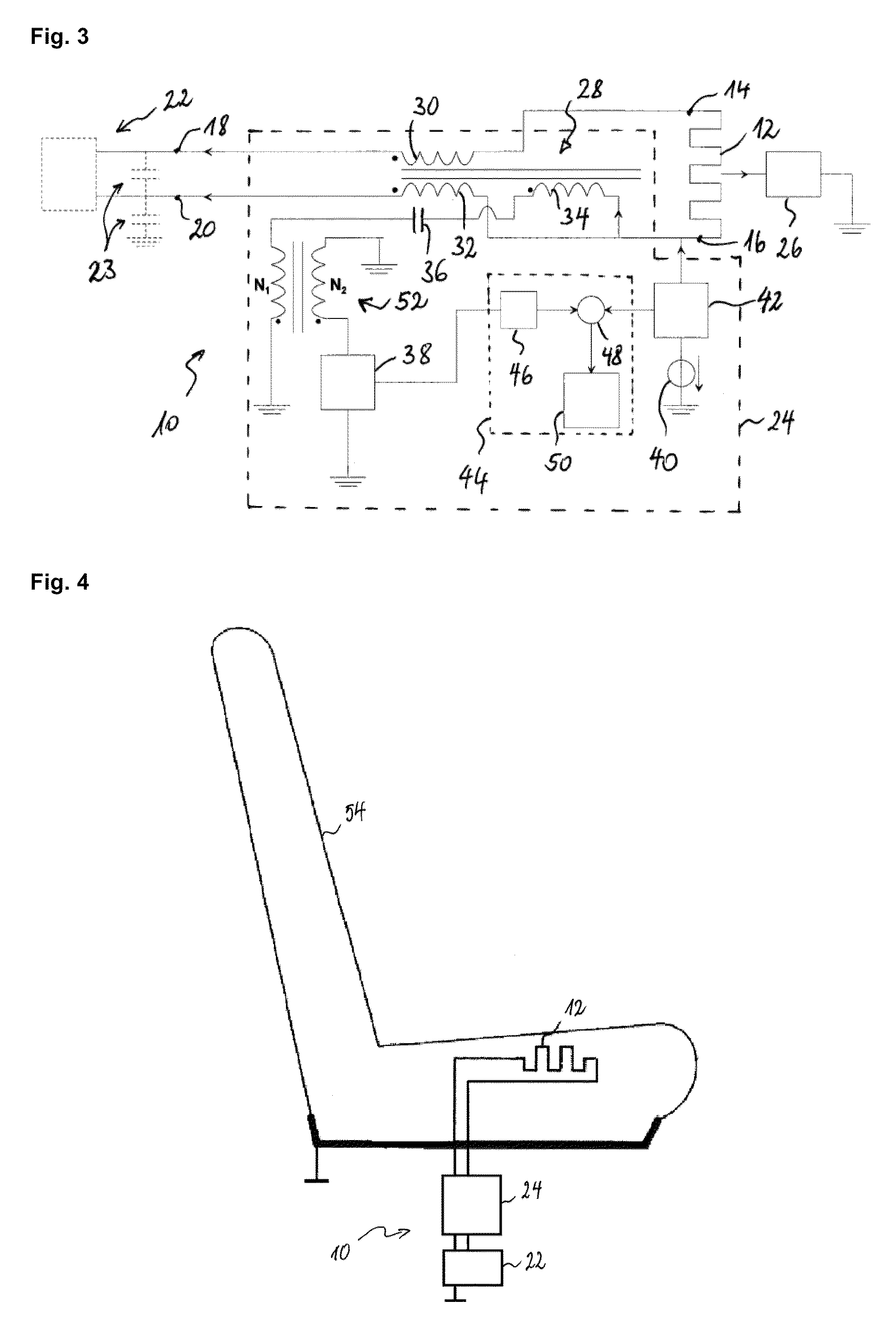Capacitive sensing system able of using heating element as antenna electrode