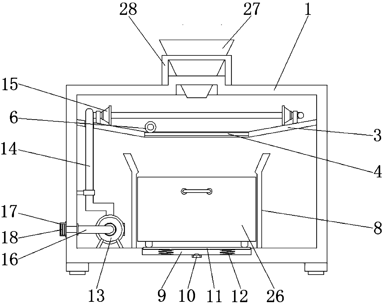 Screening and drying device for production of feed