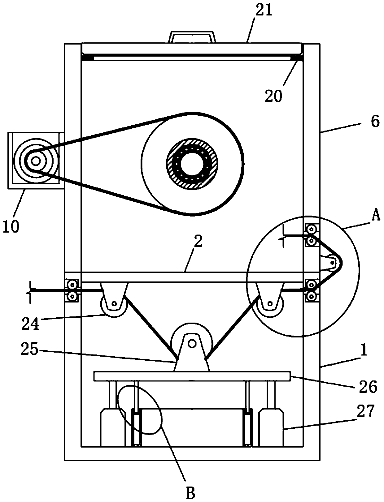 Cloth winding device with elasticizing mechanism
