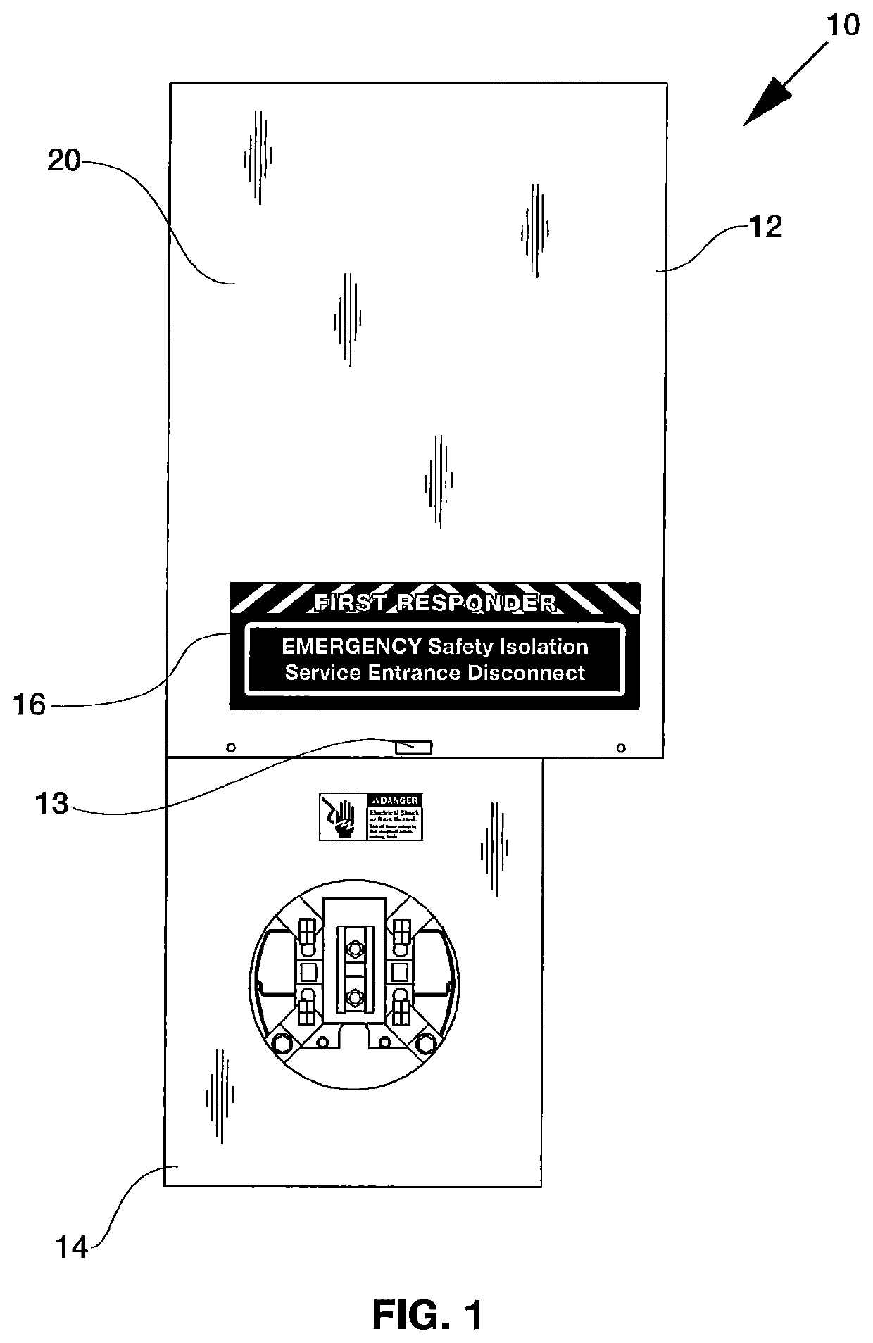 Meter hub safety isolation service entrance disconnect switch