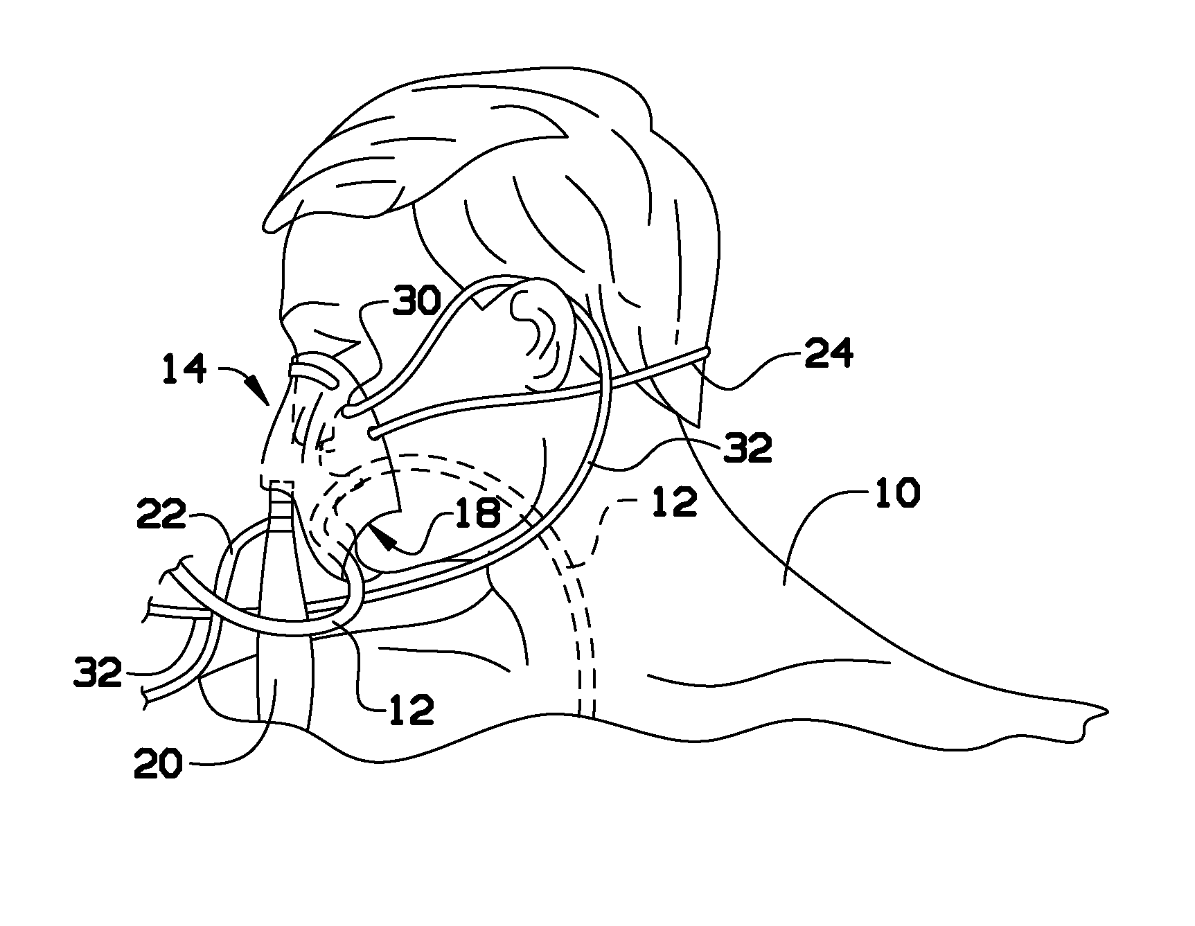 Oxygen face mask with capnometer and side port