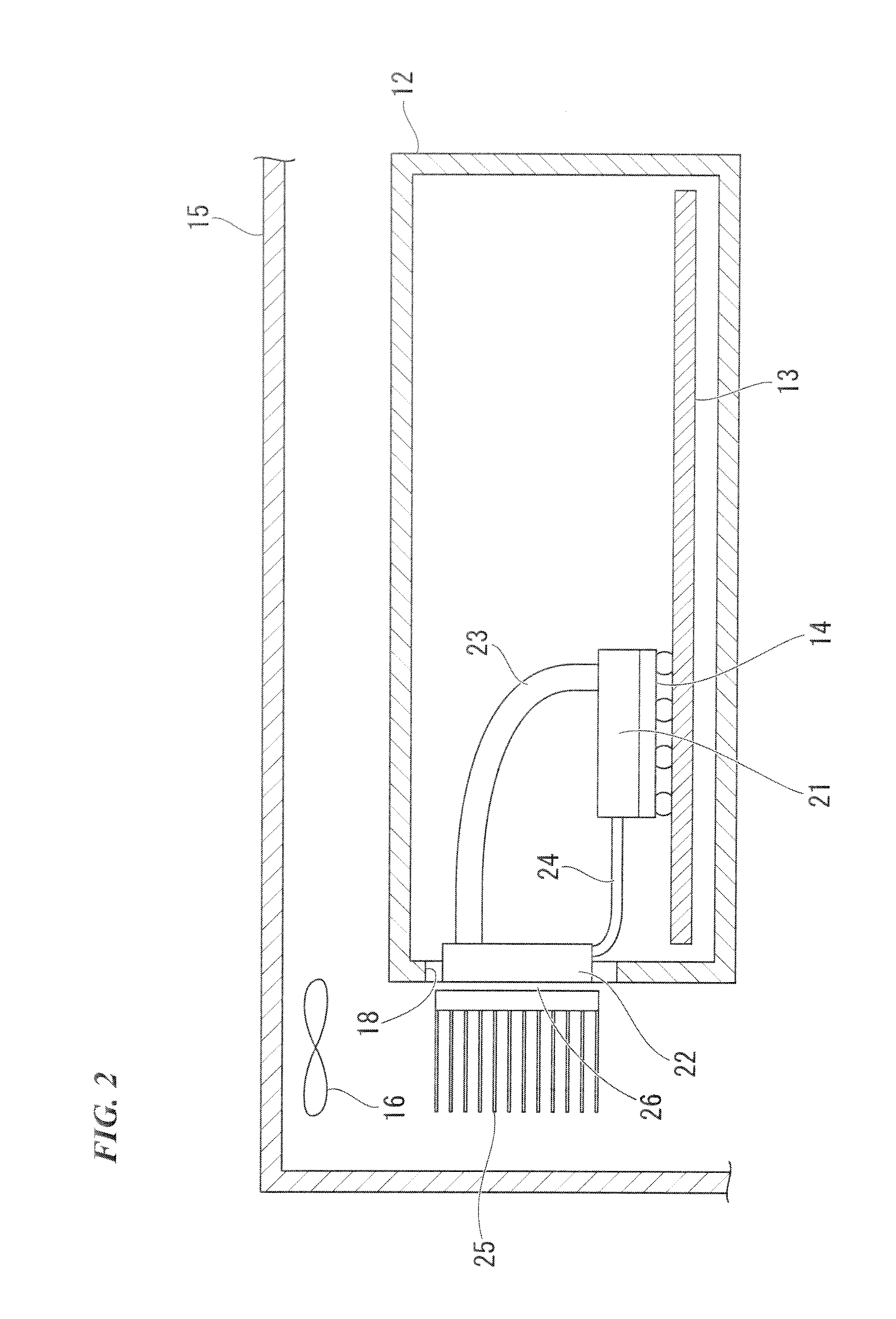 Heat conveying structure for electronic device