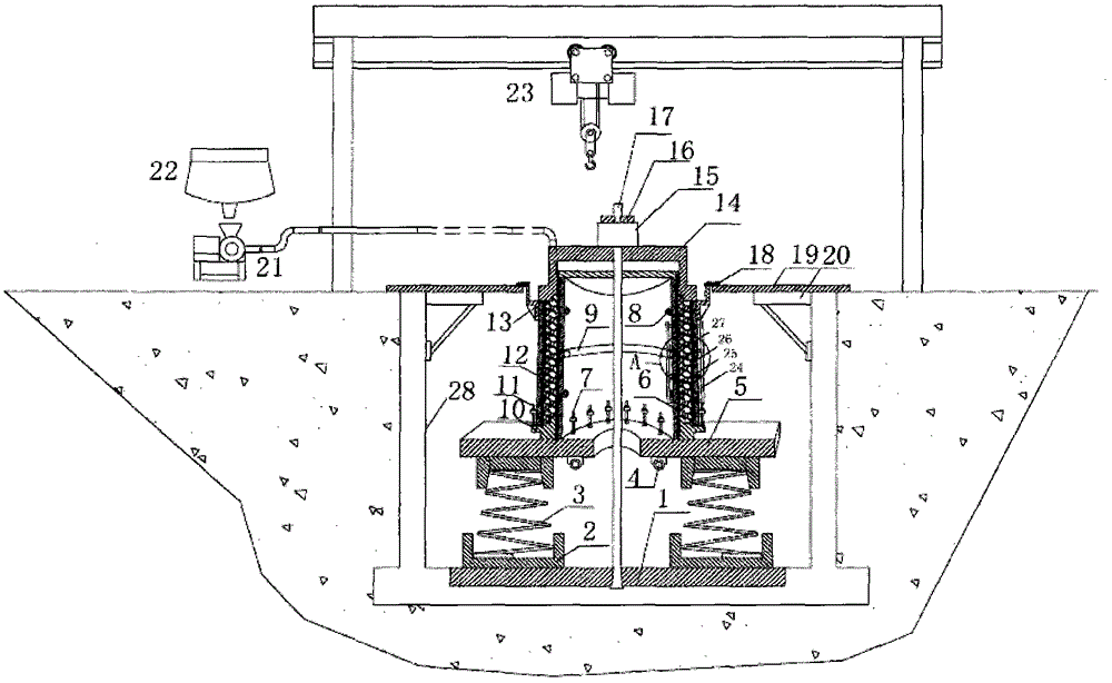 System for producing reinforced concrete pipes through double-vibration source extrusion demoulding
