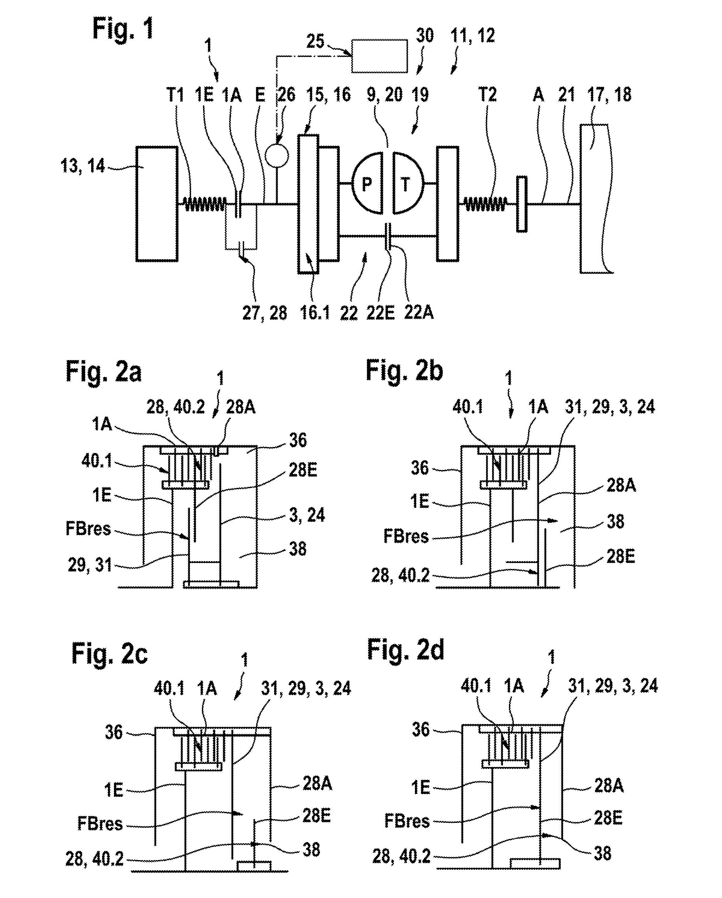 Shiftable clutch device, particularly friction wet clutch, drive train for a hybrid system and method for operating the drive train and vehicle including the drive train