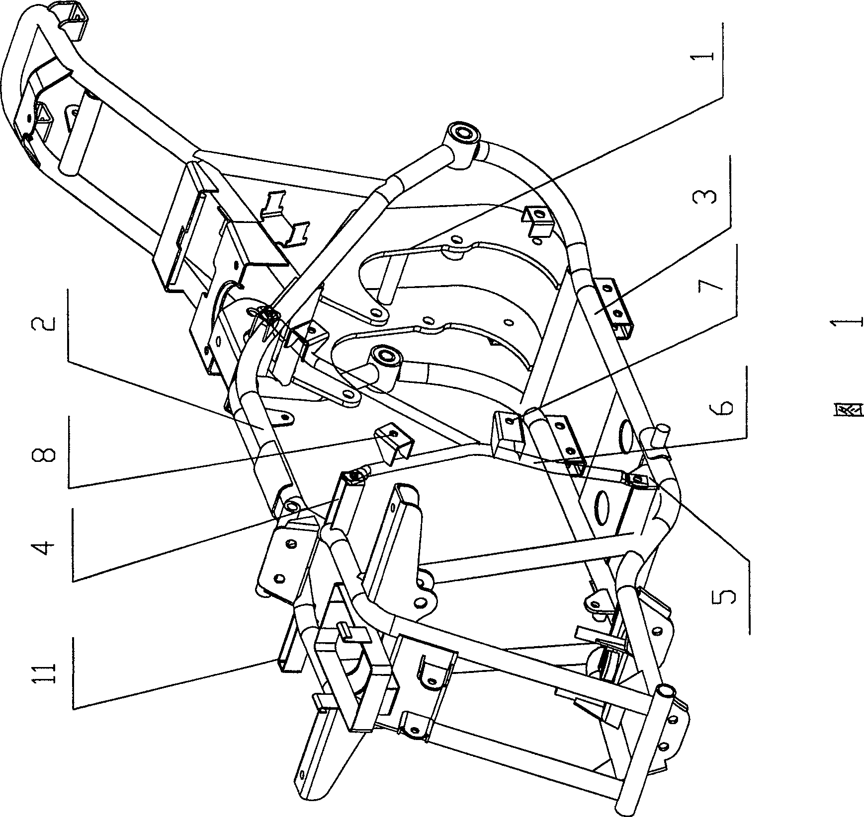 Detachable frame for sand beach bicycle