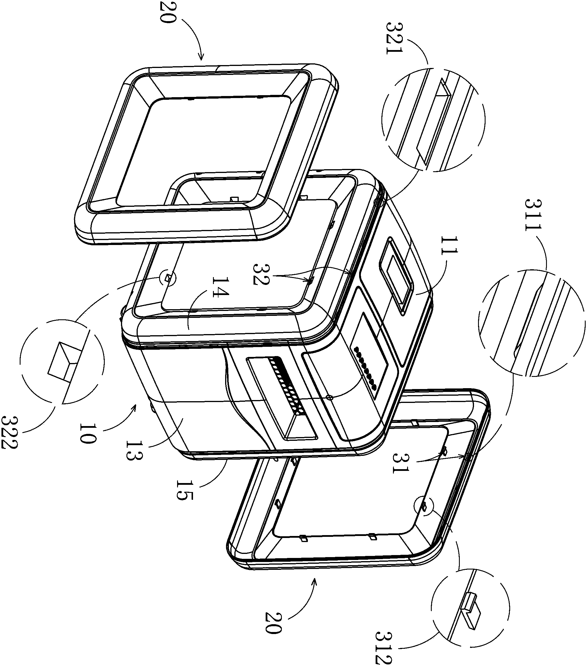 Concealed type connecting structure of warm air blower shell