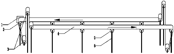 A belt conveyor that can be transported in both directions at the same time