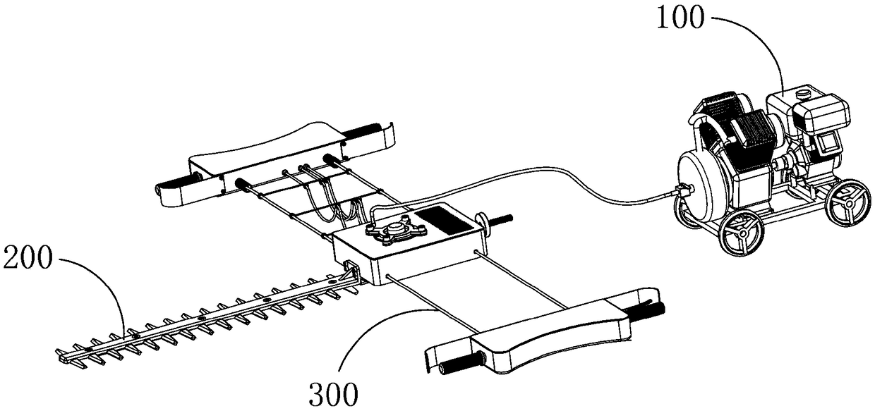 Pneumatic trimming device for landscaping shrubs
