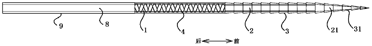 An optical fiber puncture needle tube