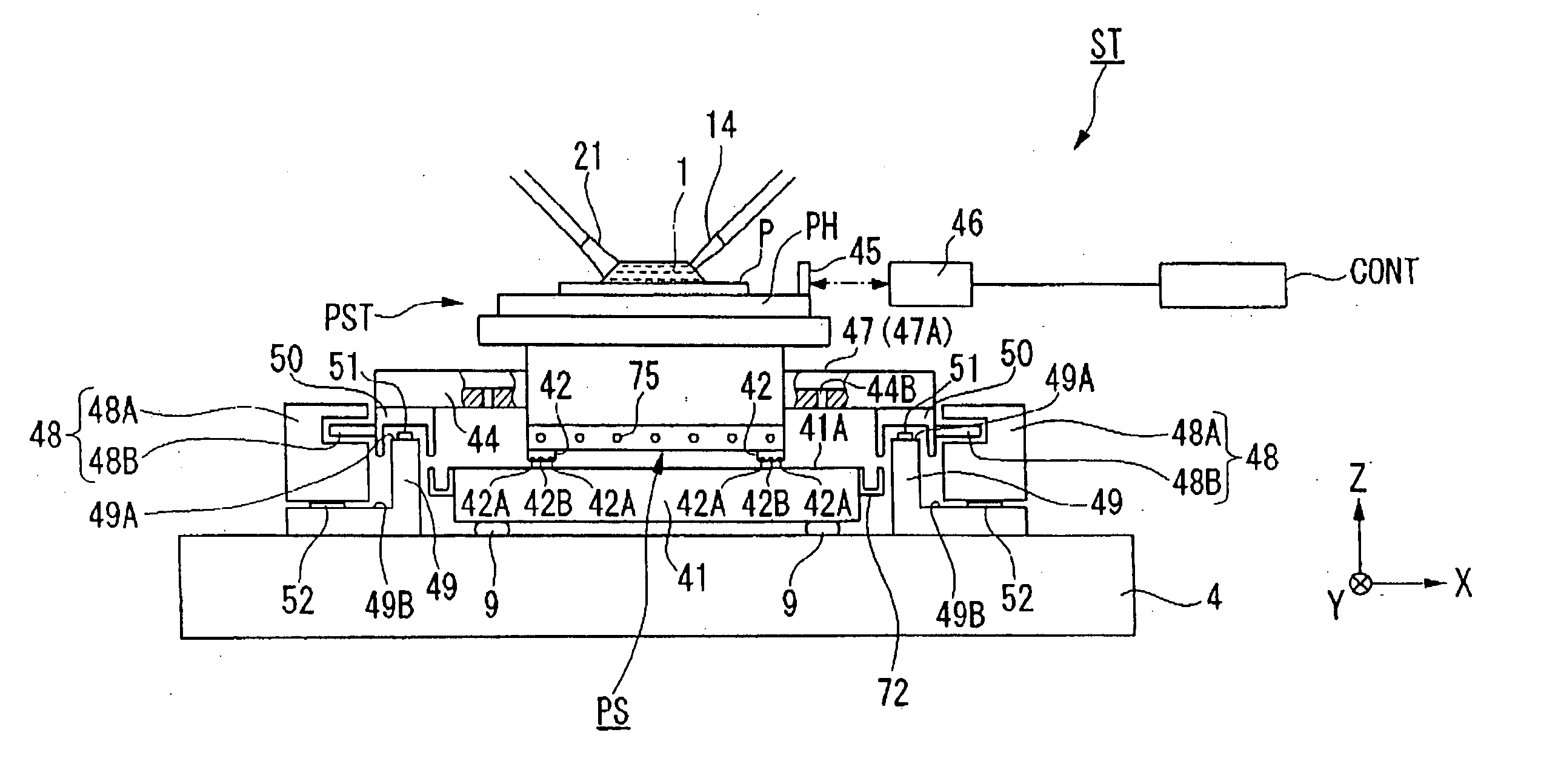 Supporting plate, stage device, exposure apparatus, and exposure method