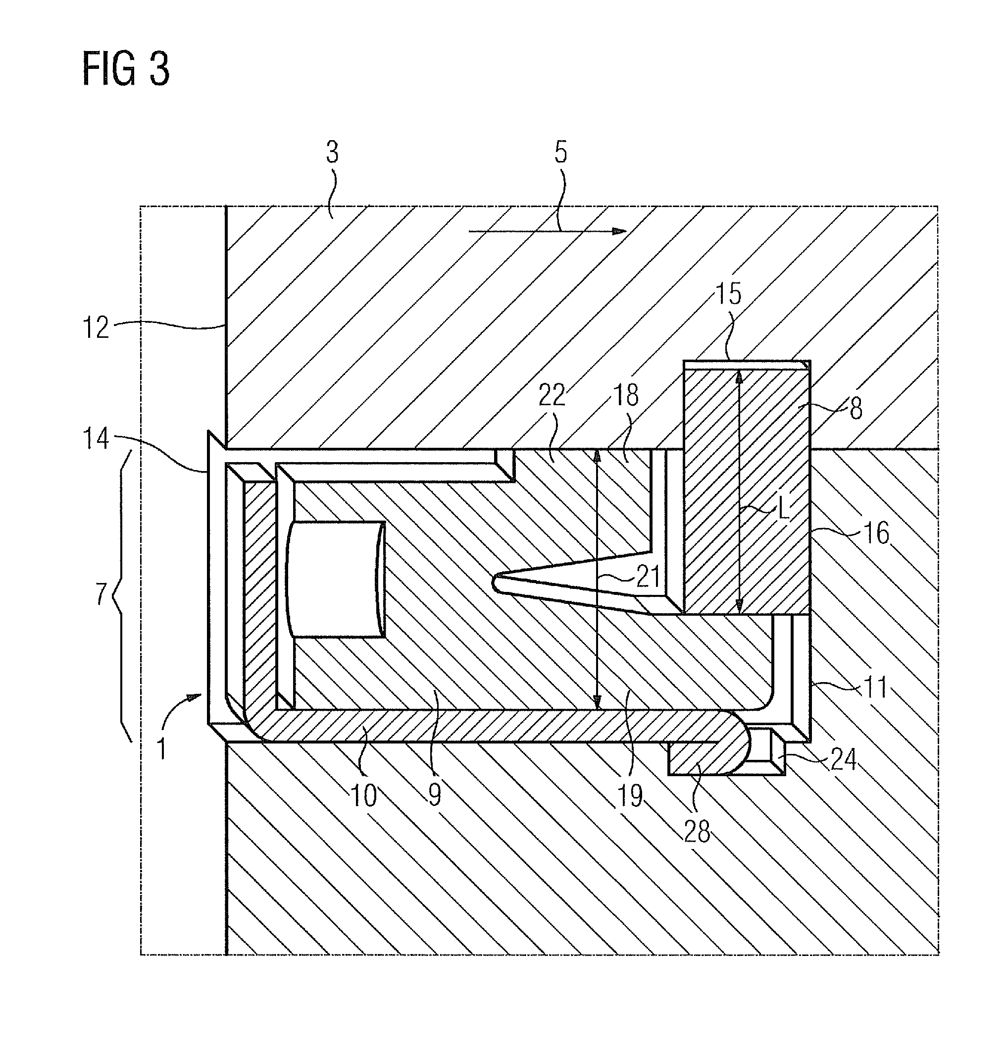 Blade fastening having safety device for turbine blades