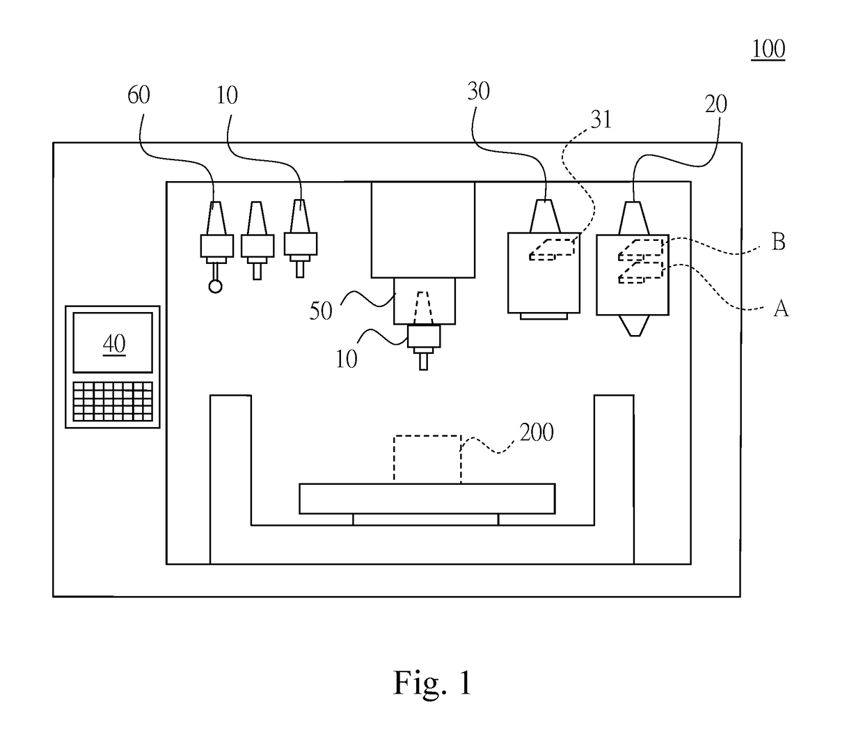 Laser cladding tool head and machined surface sensing method thereof