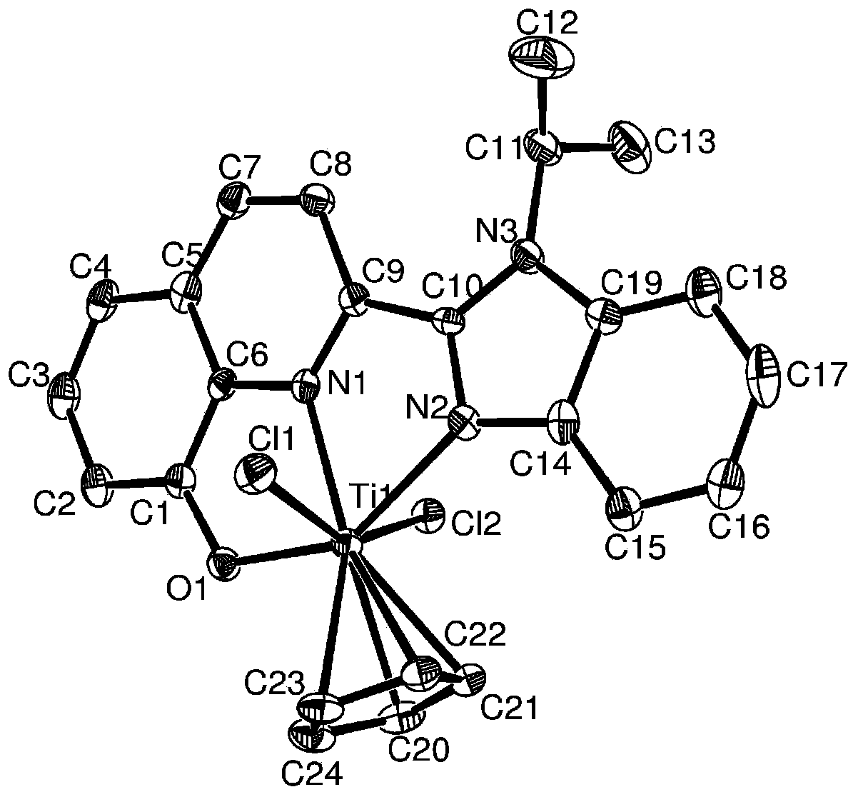 Quinoline-benzimidazole IVB group mono-Cp complex, preparation method and application thereof and method for polymerization reaction of olefin
