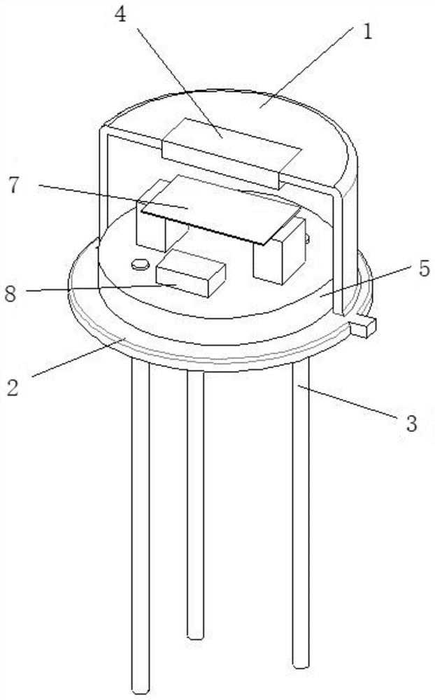 Packaging structure applied to infrared sensor, and infrared sensor packaging method