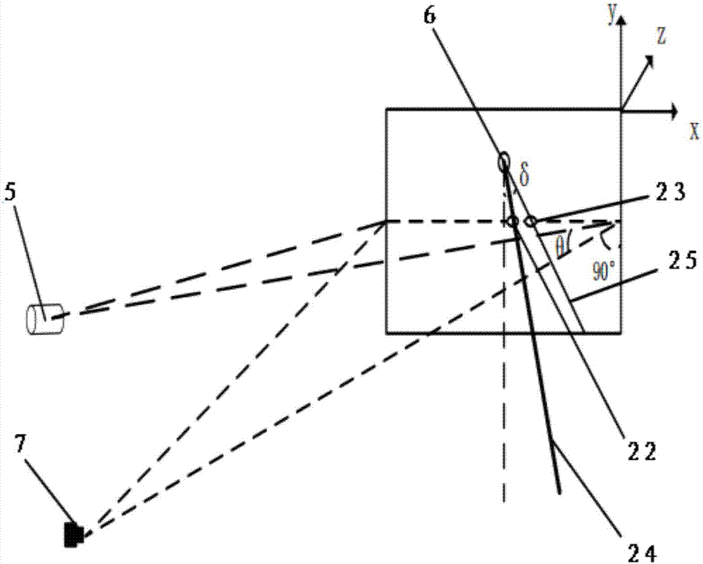 Measurement device for swing angle of multi-sling bridge crane and measurement method adopting device