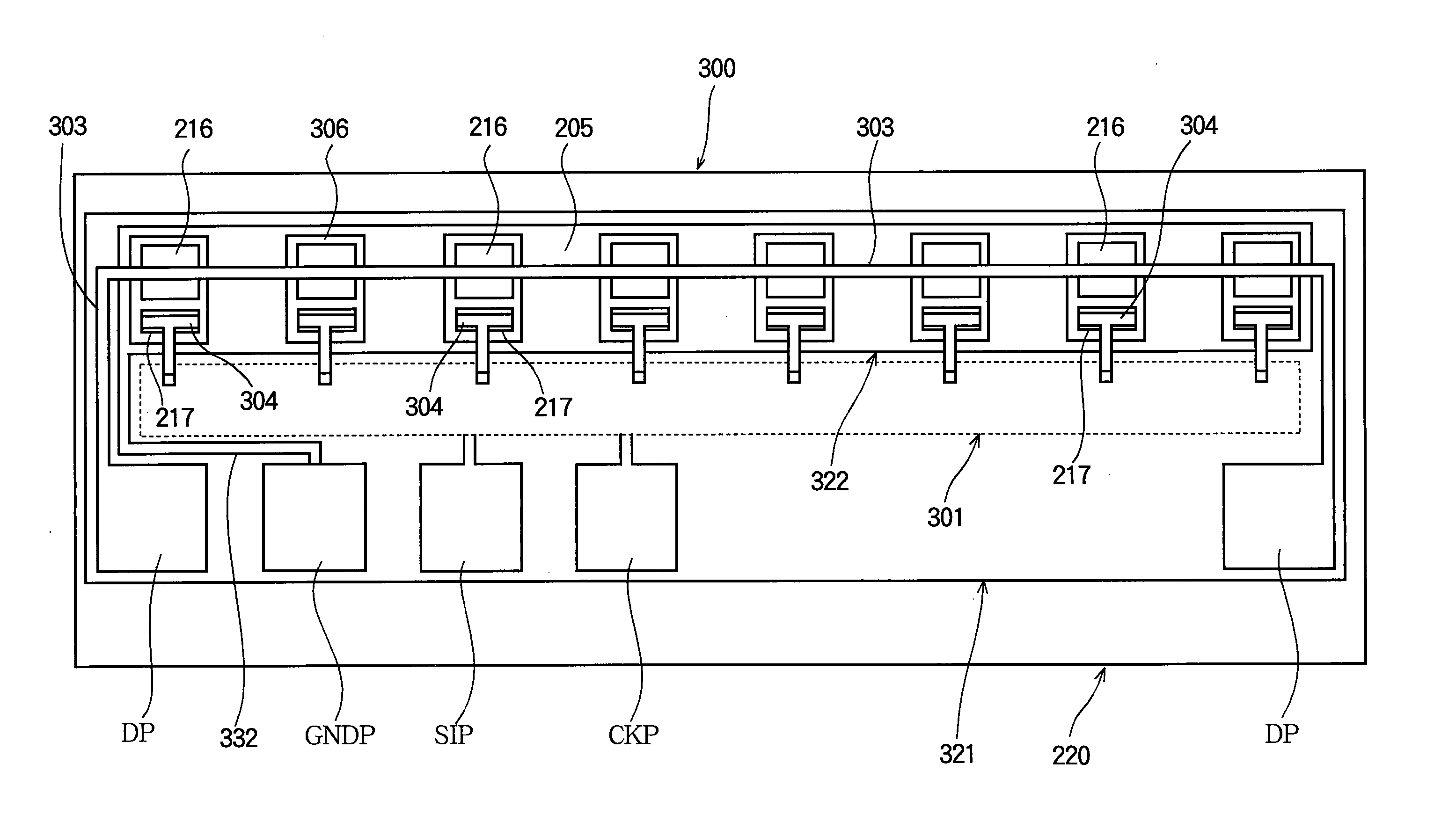Three-terminal switch array, three-terminal switch array device, combined semiconductor device, and image form appartus