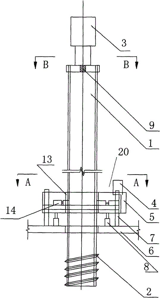 Dry-soil-removed reinforced concrete screw pile forming device and method