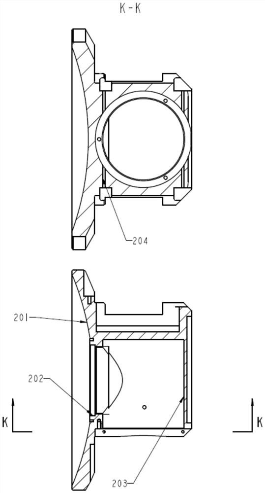 Turning lens cone assembly based on rolling and pitching platform and assembling and adjusting method thereof