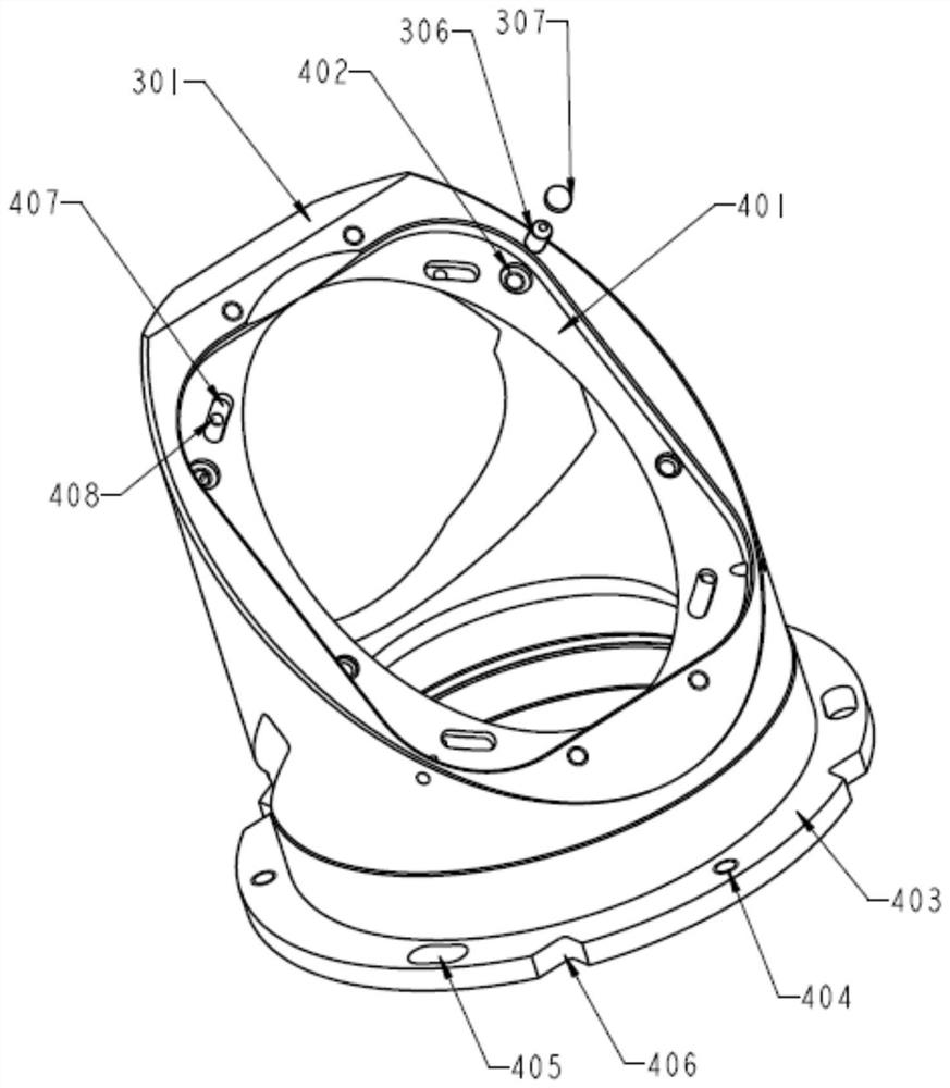 Turning lens cone assembly based on rolling and pitching platform and assembling and adjusting method thereof