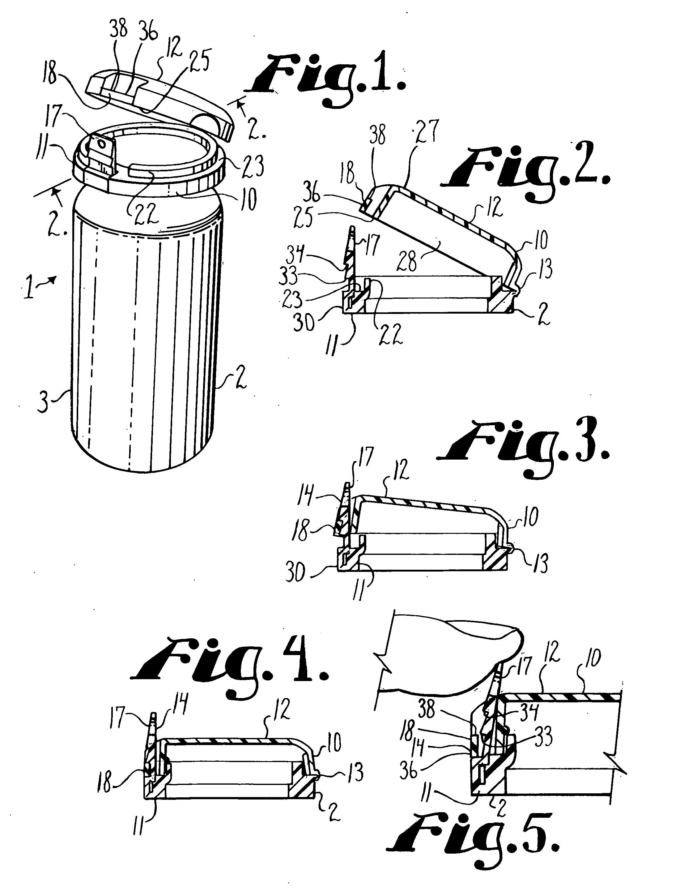 Latch mechanism for a closure for a container