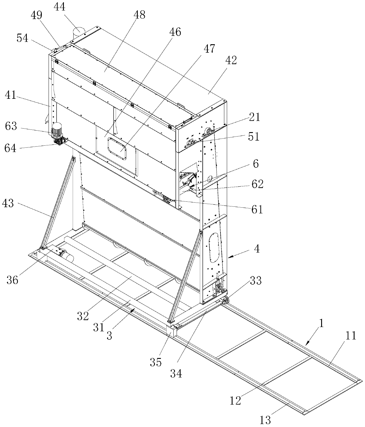 Wool fiber elevating and collecting device