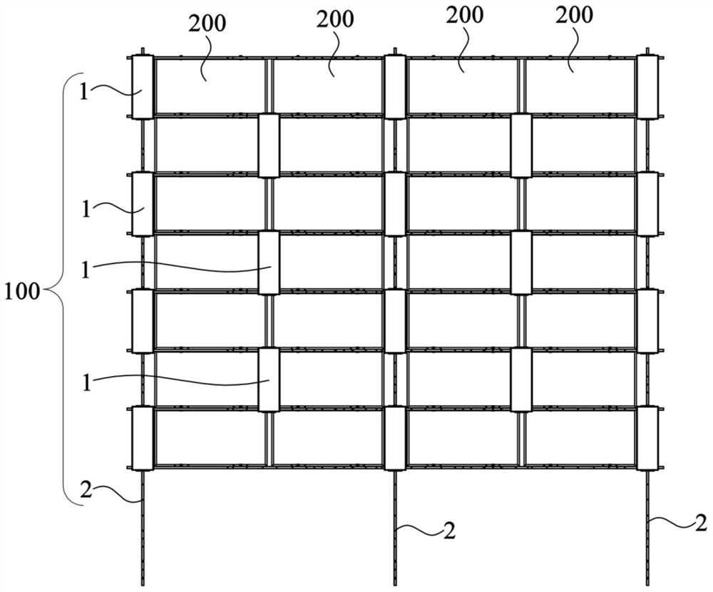 Floating square matrix and floating type photovoltaic system