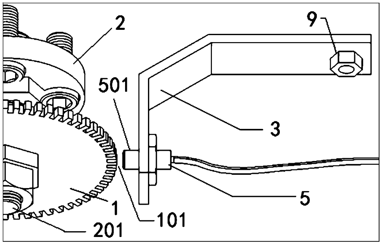 Rotational speed detection device and system of shaft to be measured