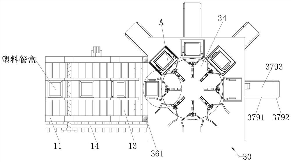 Automatic processing system for injection molding production of food-grade antibacterial plastic meal boxes