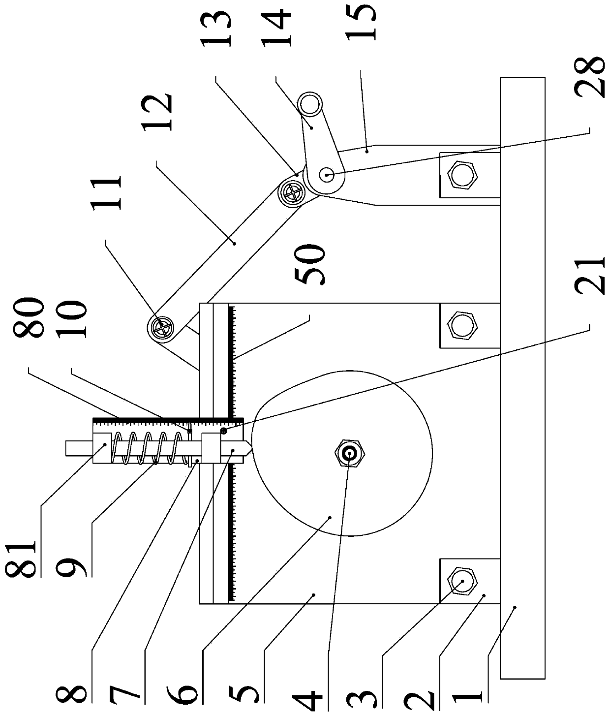 Manual type plane cam contour collecting experiment teaching device and experiment method