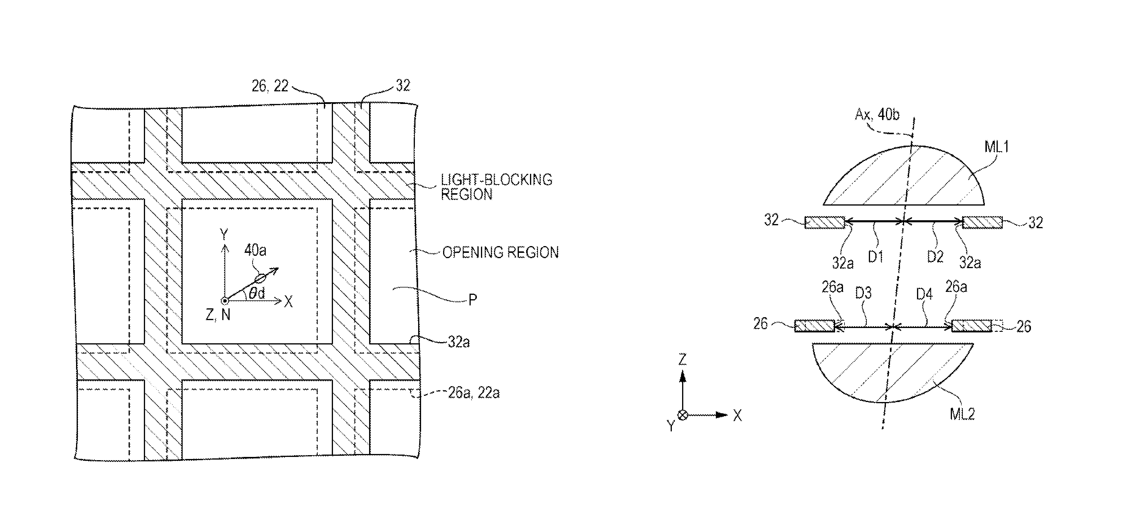 Liquid crystal device and electronic apparatus including a plurality of microlenses separated by a liquid crystal layer