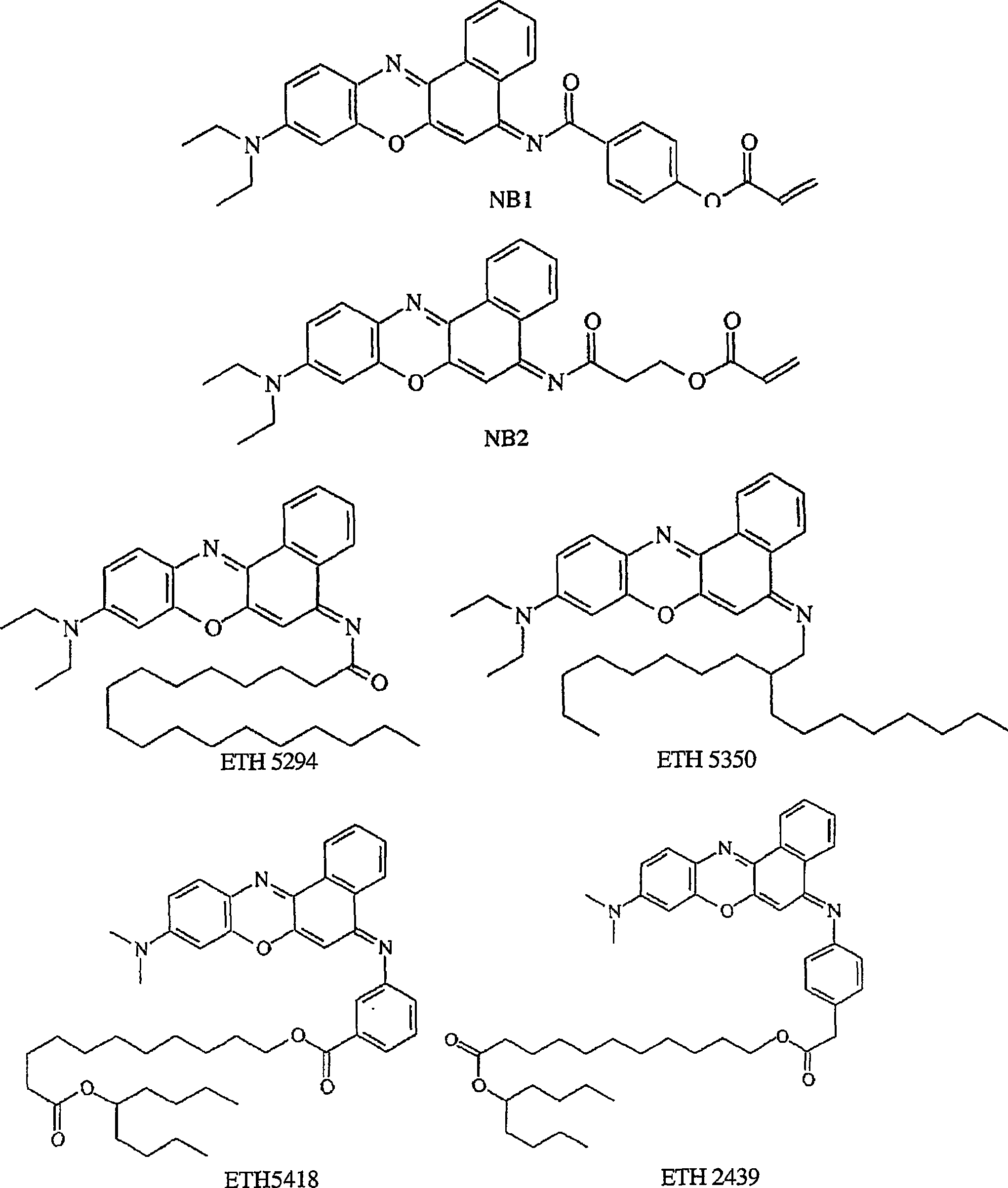 Covalently attached nile blue derivatives for optical sensors