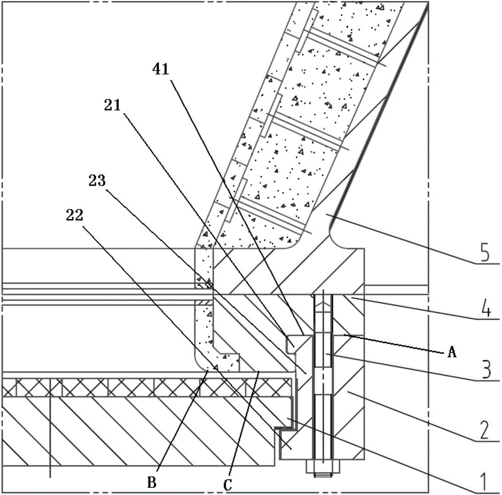 Guide rail and valve seat insert structure for slide valve and slide valve