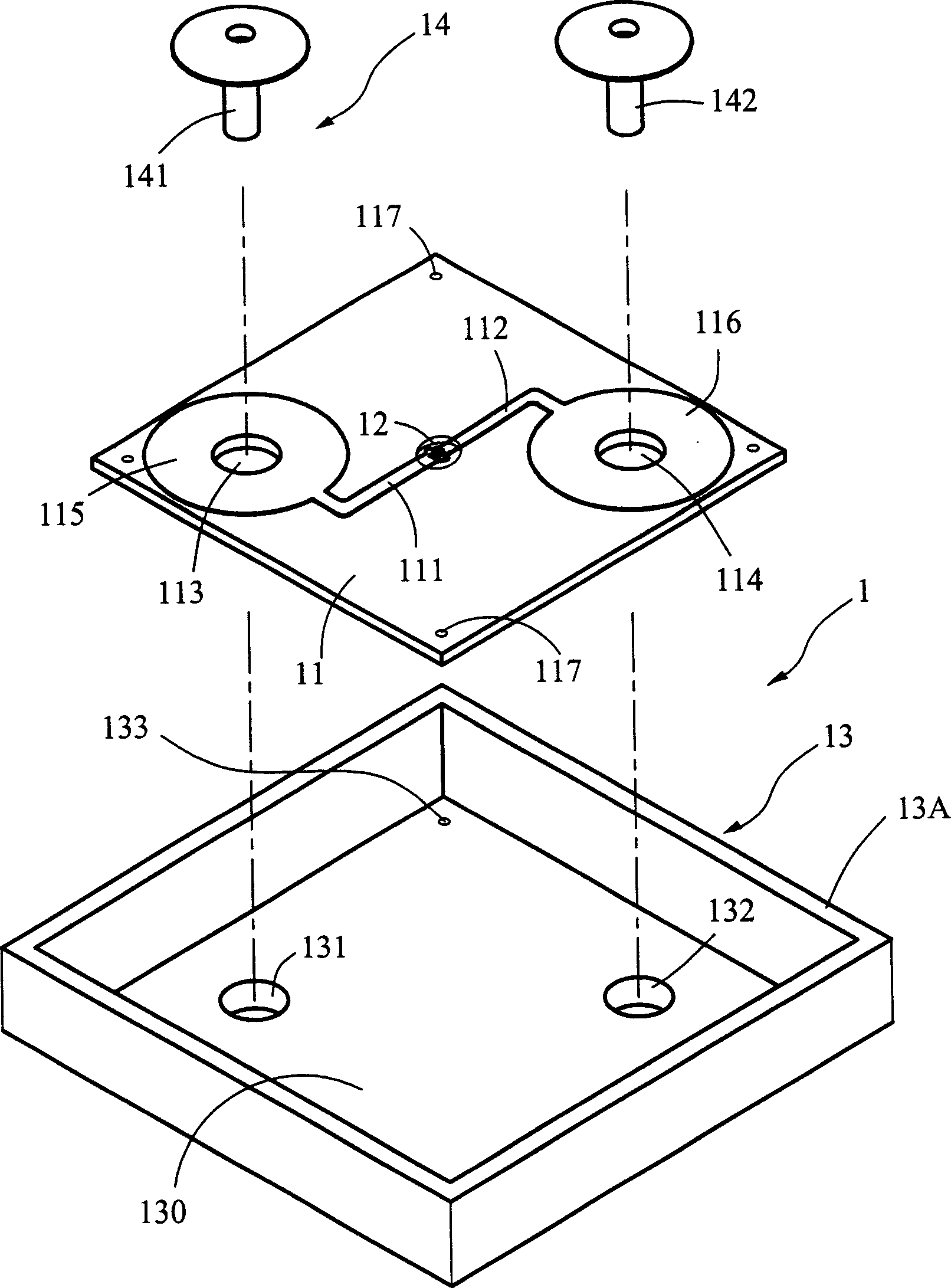 Lamp body structure for reflecting device and its manufacturing method