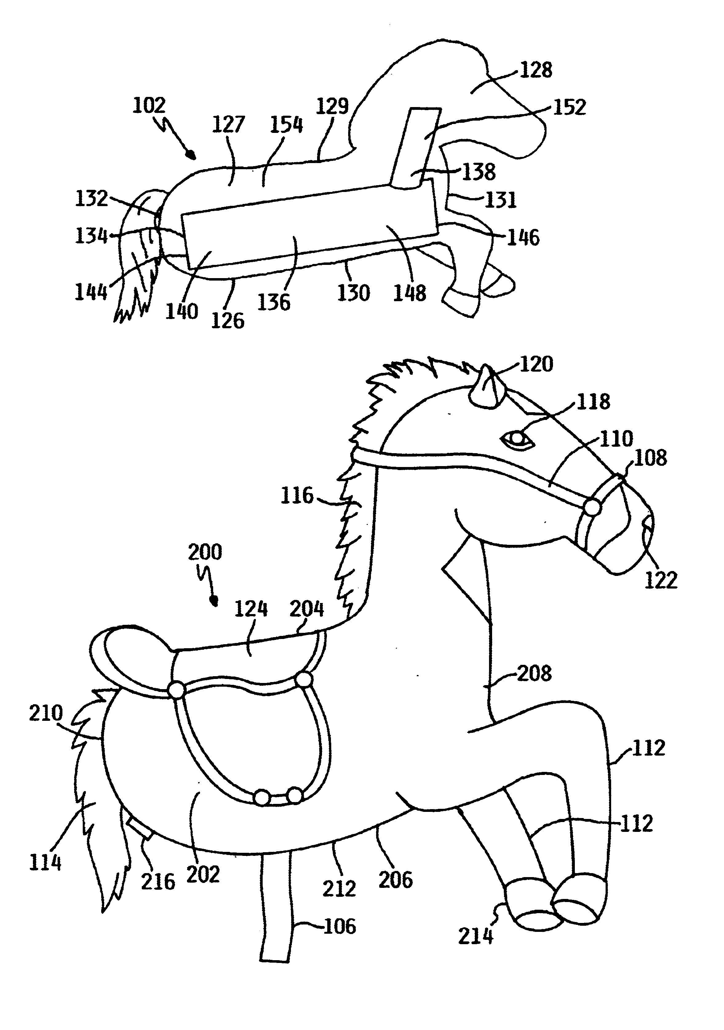 Mountable interactive toy animal